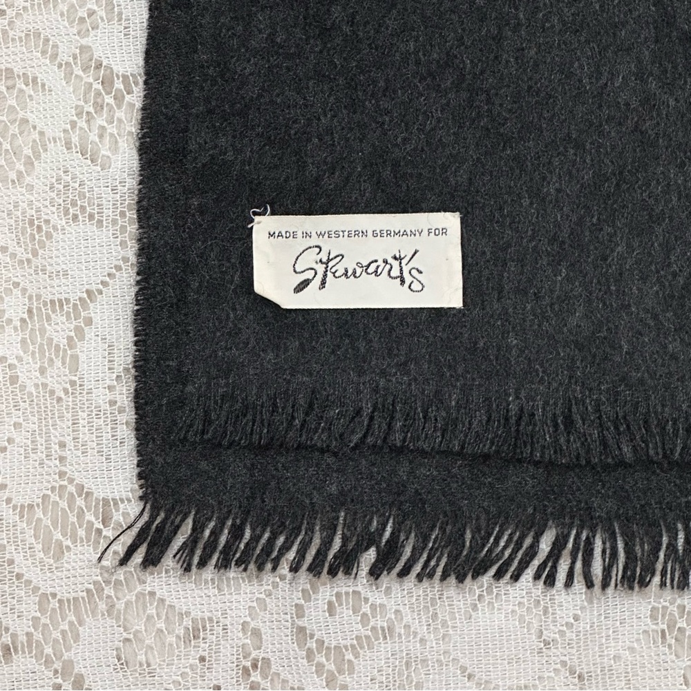 Vintage Mohair Neck Scarf West Germany Stewart’s Charcoal Gray